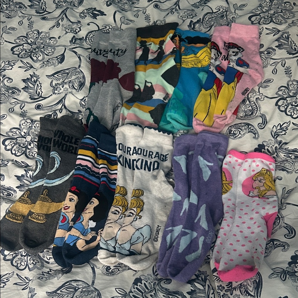 Colorful Graphic Disney Socks Collection